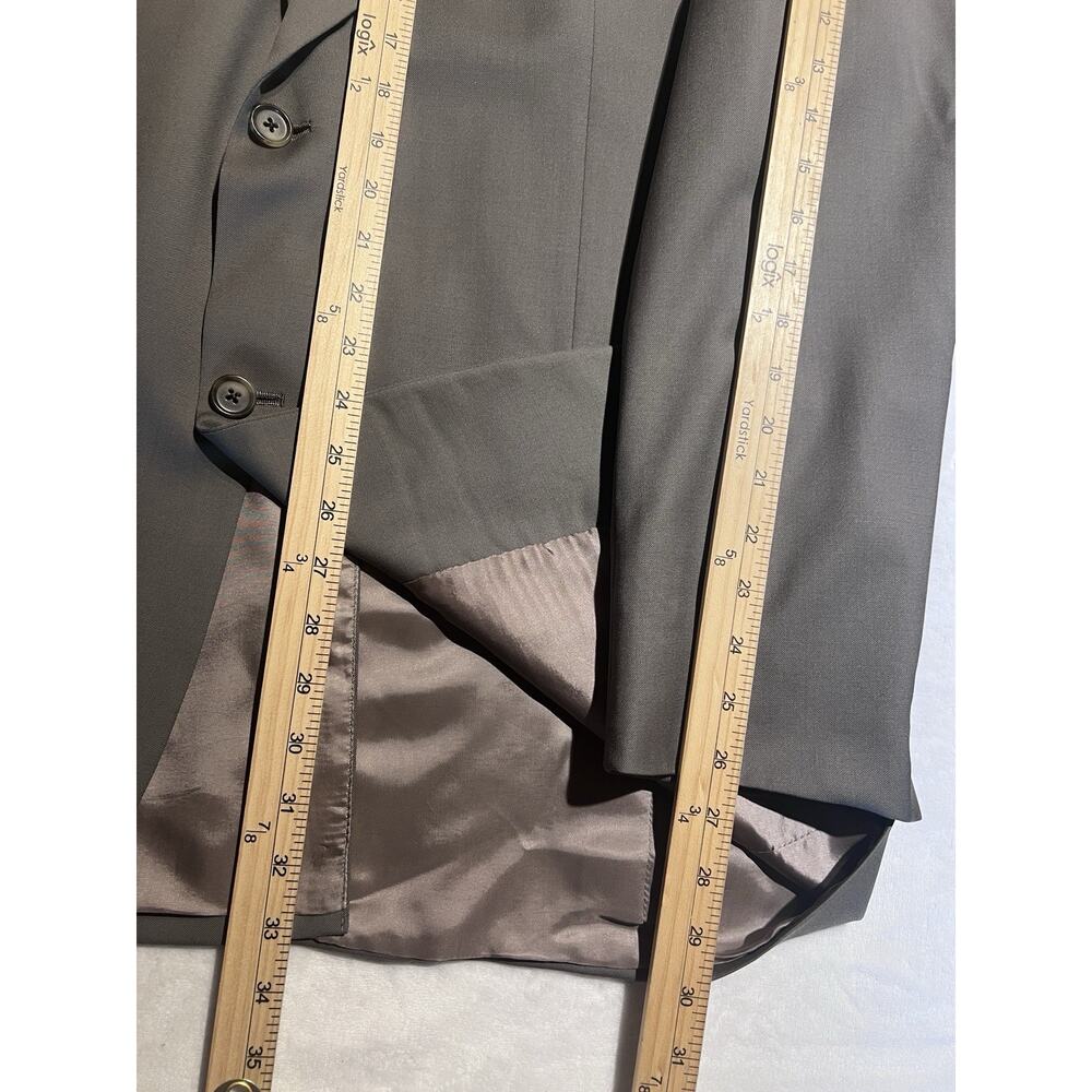 Vtg Hart Schaffner Marx Premium Classic 42-44L 35x30 Olive Green Gray Suit Note - Picture 12 of 16